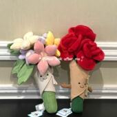 现货 英国JELLYCAT 趣味玫瑰花束 正品 手捧花束 送礼女孩毛绒玩偶