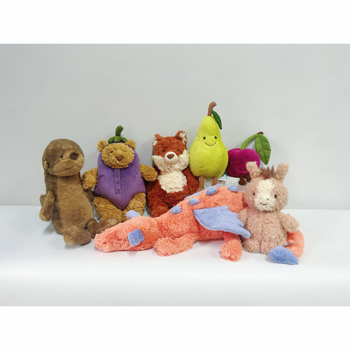 英国JELLYCAT秋季新品巴塞罗熊茄子装水獭小马樱桃梨子滑雪护目镜