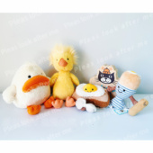 JELLYCAT复活节多瑞特鸭炸毛小鸭窝蛋吐司狄利亚鸭水煮蛋面包骑士