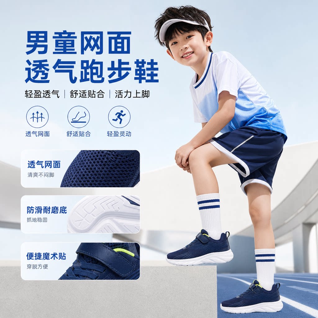童运动鞋男童新款卡通蜘蛛侠童鞋小学生中大童网面透气跑步鞋