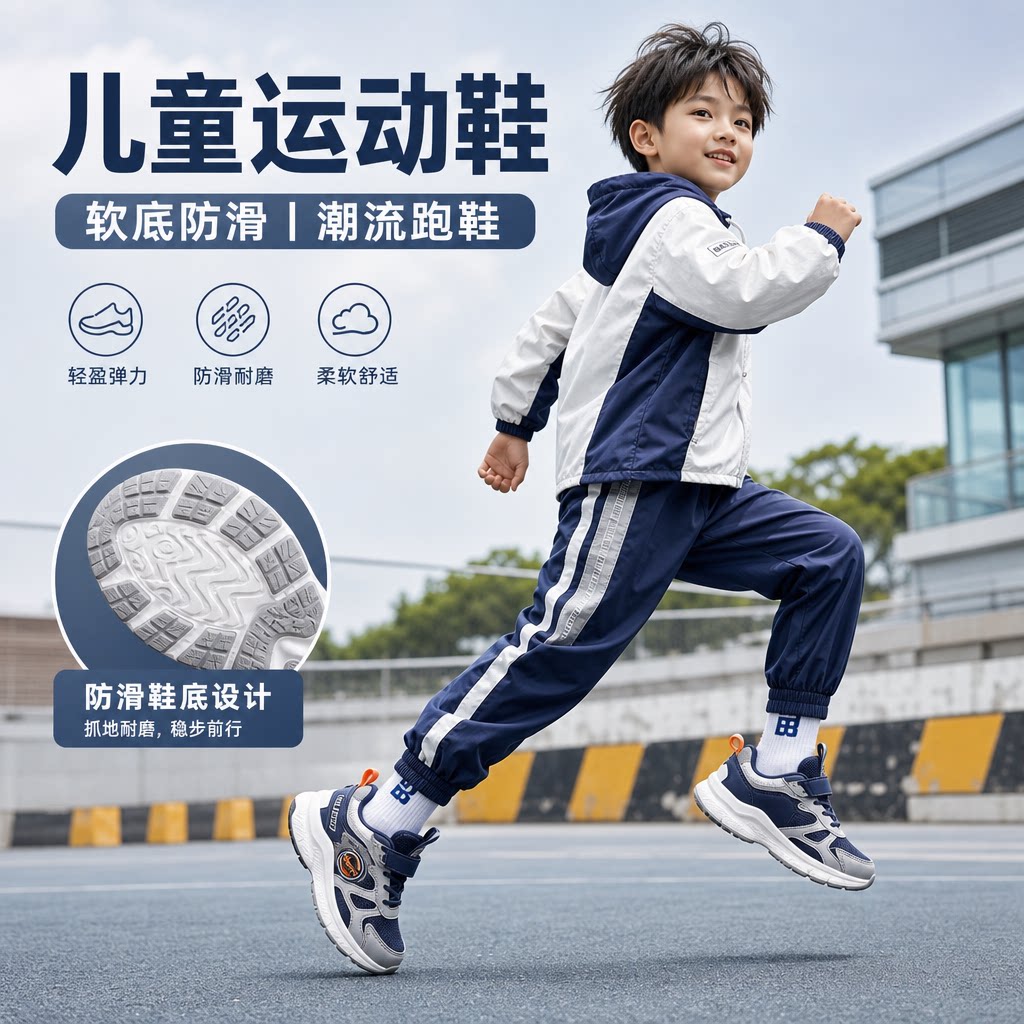 儿童运动鞋男童休闲鞋春秋季新款网红潮流童鞋软底防滑男孩跑步鞋