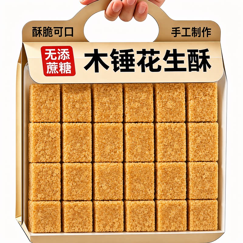 正宗老式木锤花生酥安徽巢湖特产传统手工无糖独立包装官方旗舰店图片