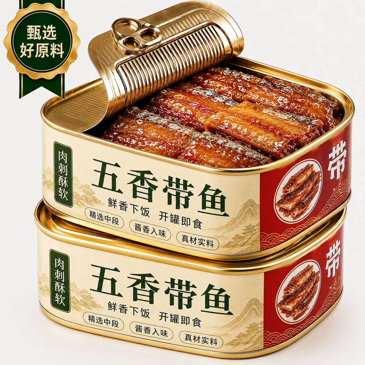 五香带鱼罐头官方旗舰店下饭酒菜香辣海鲜熟食即食鱼肉新鲜咸菜图片