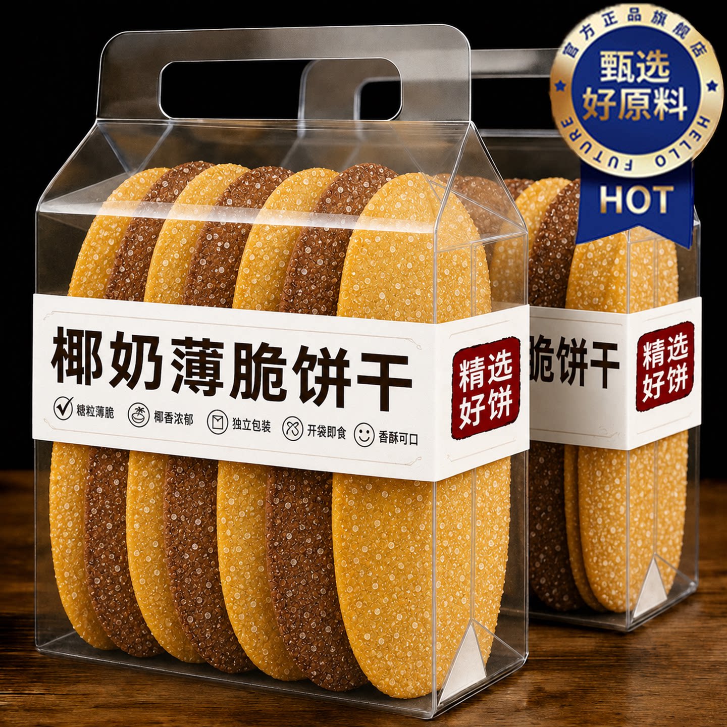 椰奶薄脆饼干零食椰香巧克力旗舰店糖粒解馋整箱早餐好吃椰蓉酥脆