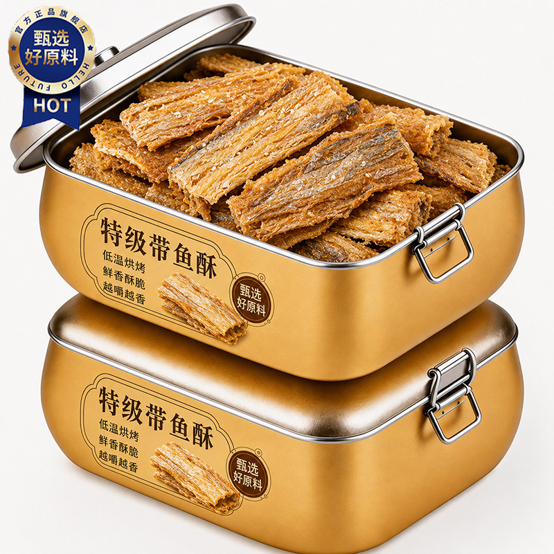 舟山香酥带鱼酥即食零食非油炸香脆深海带鱼酥无添加官方旗舰店