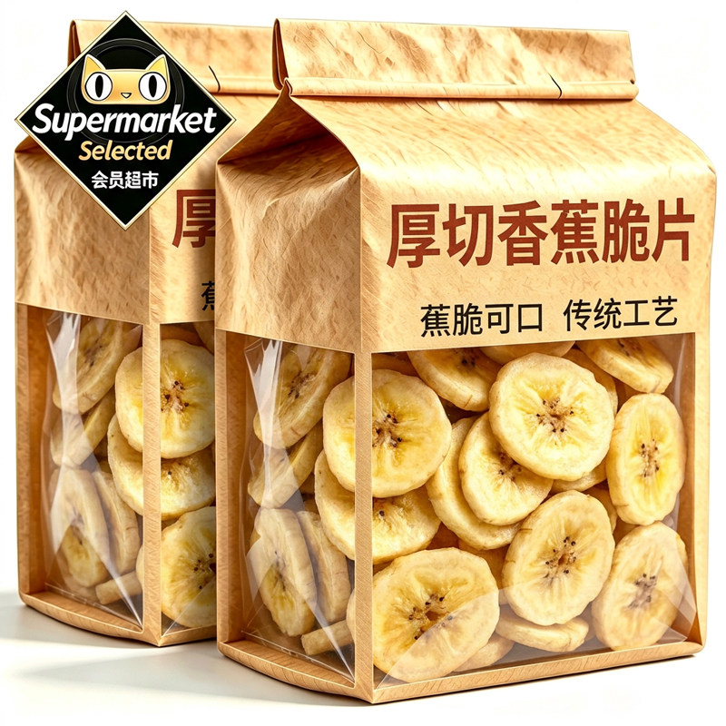 厚切香蕉片官方旗舰店香蕉片干原味香蕉干脆片批发芭蕉干无添加