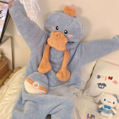 可达鸭珊瑚绒睡衣女21