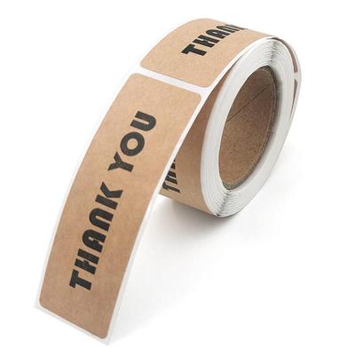 120贴/卷 1*3英寸牛皮纸贴纸长方形飞机盒封口贴Thank you贴纸