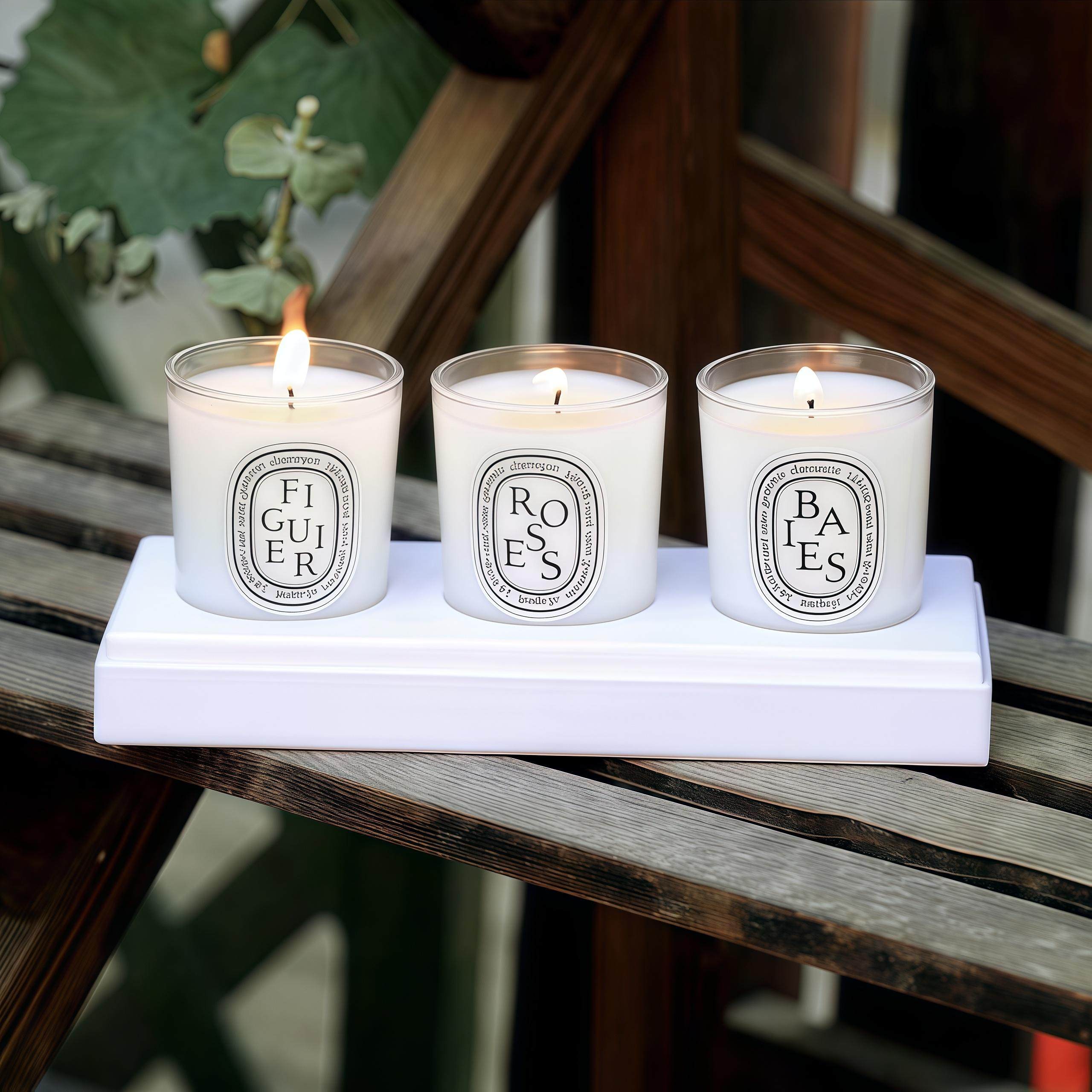 Diptyque蒂普提克 香薰蜡烛经典三件套70g礼盒装浆果玫瑰无花果