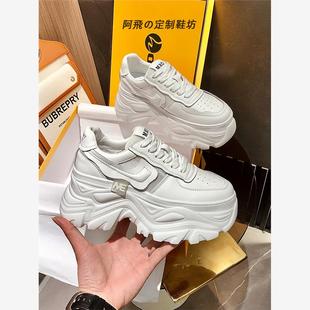 老爹鞋女鞋2024新款春夏松糕厚底透气网面运动鞋夏款内增高小白鞋