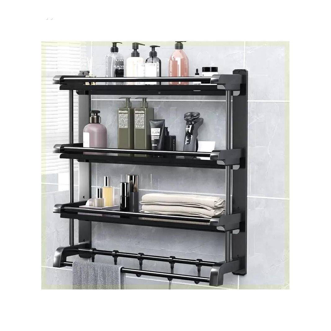 厕所卫生间浴室不锈钢多层毛巾架浴巾架置物架洗手间壁挂置物架