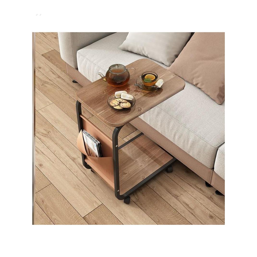 可移动沙发边几家用客厅简约小茶几卧室落地滑轮床头柜置物架