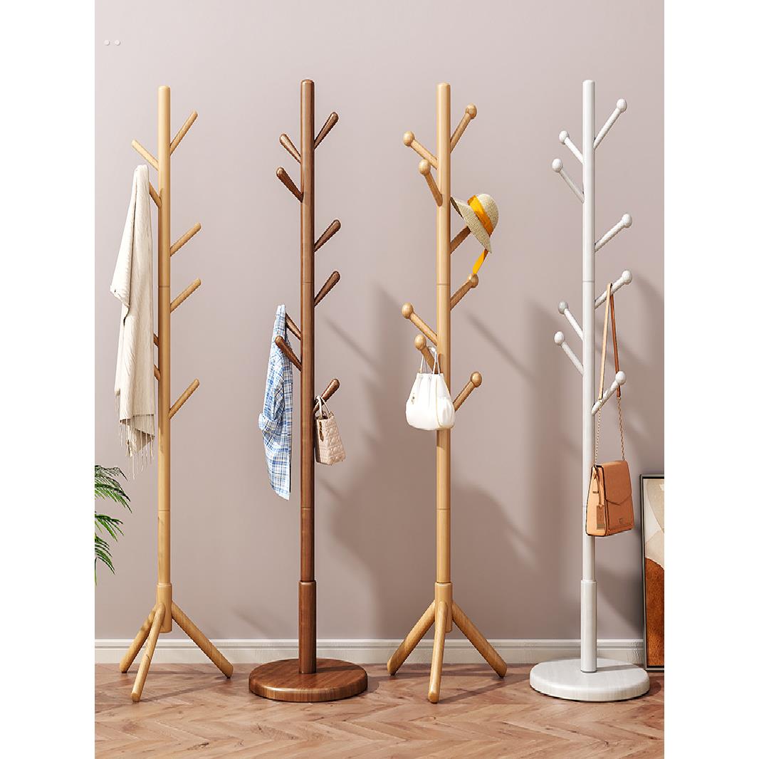 采购产品实木地板立式衣架，卧室家用立式衣架，衣架，简单现代袋