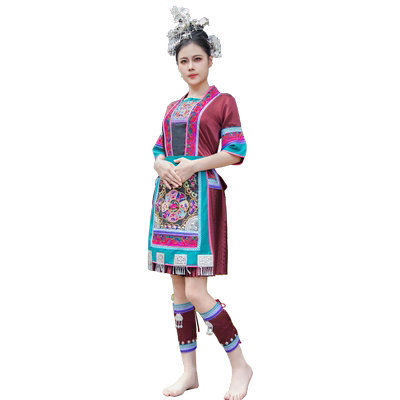 新款侗族服装女刺绣款式演出服装