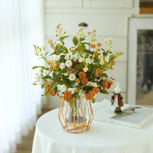 迷你蔷薇小月季玫仿真花