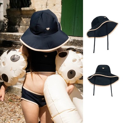 儿童遮阳帽2024丹麦夏季新款女童防晒帽子沙滩帽海边女孩渔夫帽