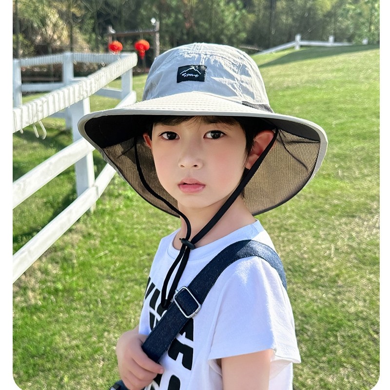 儿童帽子夏季大帽檐披肩防晒帽户外出游渔夫帽大童男孩遮阳帽,童装/婴儿装/亲子装,帽子,淘宝优惠券,粉丝福利购,淘宝优惠卷