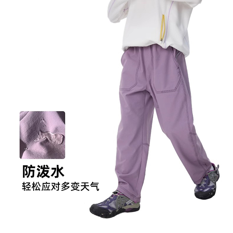 儿童工装裤子2025春夏休闲运动童装男童女童防水纯色户外百搭长裤