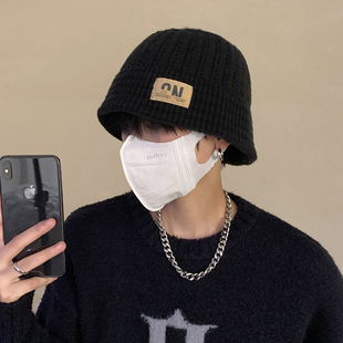 帽子男冬季毛线帽男士水桶帽针织帽冷帽青少年渔夫帽男款冬天盆帽