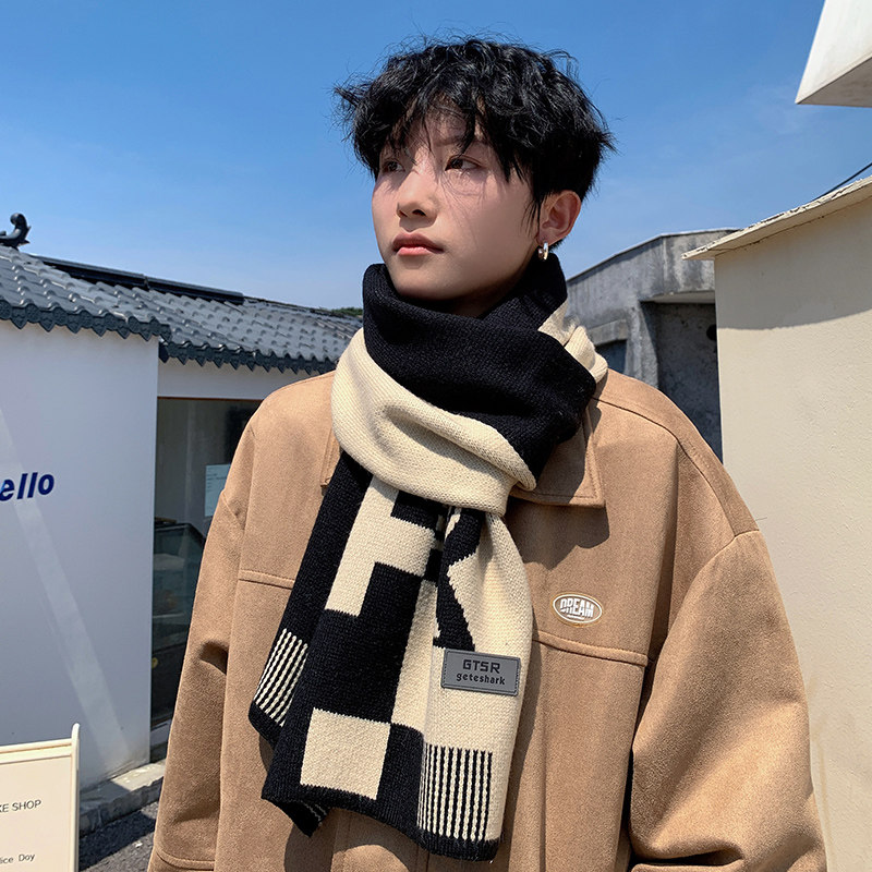 围巾男冬季潮牌男生礼物送男友围脖男士高档潮牌男朋友保暖男款冬
