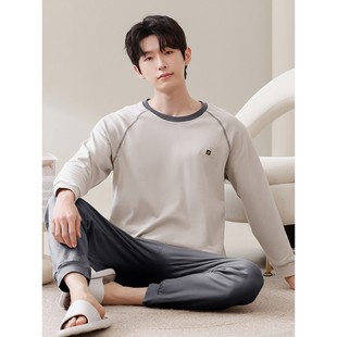 长裤 长袖 2025年新款 男士 100%纯棉睡衣男款 春秋休闲家居服套装 夏季