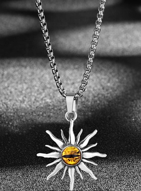 亚马逊国外欧美热销太阳之神魔眼项链男款钛钢高档独特个性吊坠