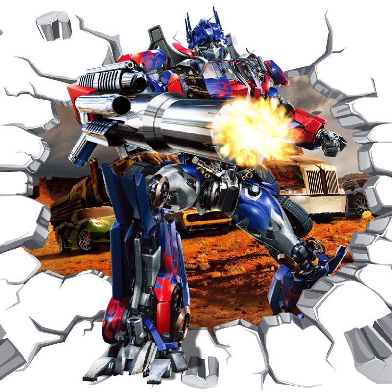 新通变形b金刚墙贴机器人擎天柱防水贴画装饰画贴纸卧室客厅儿童