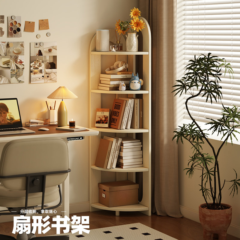 实木书架落地置物架一体靠墙储物柜家庭阅读区布置转角书柜绘本架,住宅家具,书架,淘宝优惠券,粉丝福利购,淘宝优惠卷