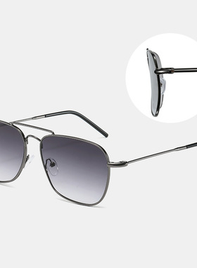 日本topwhit新款方形飞行员太阳镜男女欧美雷家反曲面镜片框架