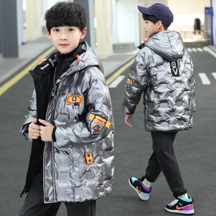 大童男装一米二三四五六年级七八九十岁小孩压花棉袄上冬衣服外套