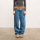 直筒休闲长裤 WILDERSHORE 25AW洗水耐磨可拆卸毛毛腰头宽松牛仔裤