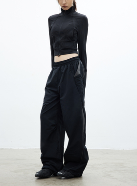 WILDERSHORE 24SS复古休闲阔腿运动裤防水透气拼接解构冲锋裤