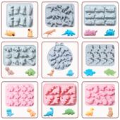 卡通恐龙造型硅胶制冰格冰块巧克力蒸钵仔糕蛋糕烘焙模具香皂粘土