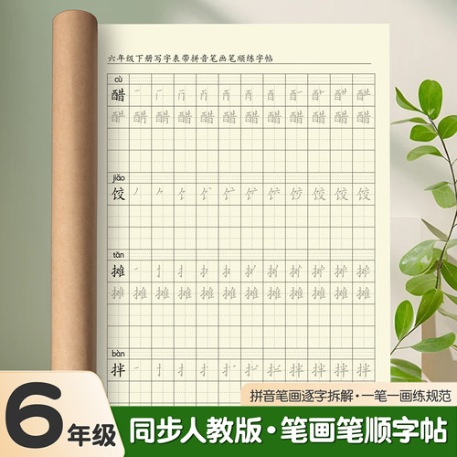 笔画笔顺练字帖六年级上册小学生
