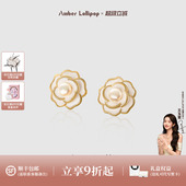 AmberLollipop山茶花耳环小众珍珠耳钉女2026爆款 银耳饰节日礼物