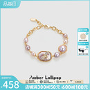 Lollipop珍珠手链女新款 Amber 小蜜蜂手串淡紫色巴洛克轻奢手饰