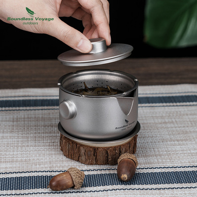 必唯Boundless Voyage纯钛泡茶器带滤网快客杯公道杯双层防烫户外