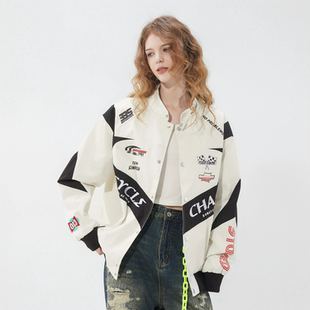 辛普森一酷炫家夹克机车风情侣赛车服外套 侯明昊同款 陈奕恒