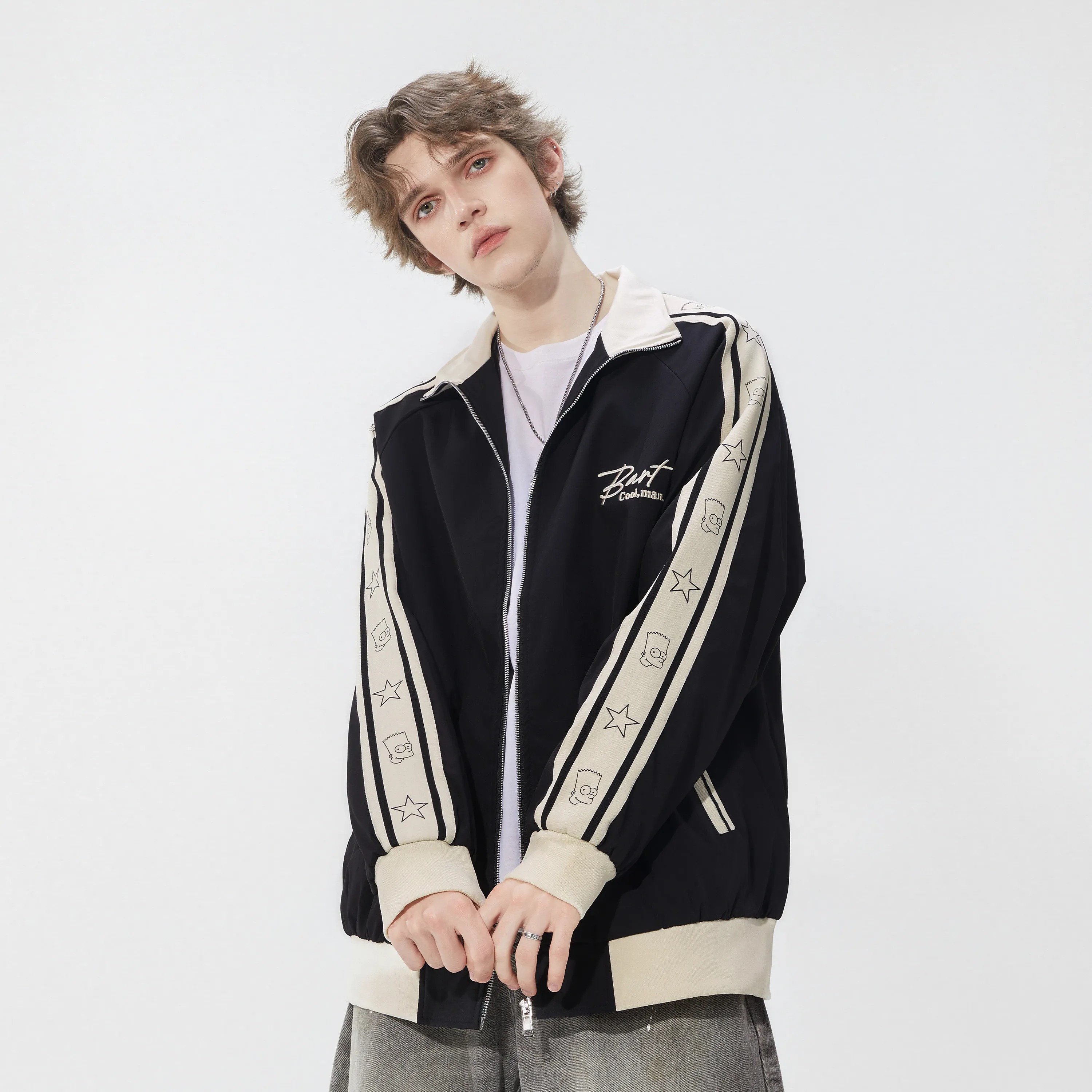 【TF家族-陈思罕同款】辛普森一家夹克2025新款美式复古运动外套