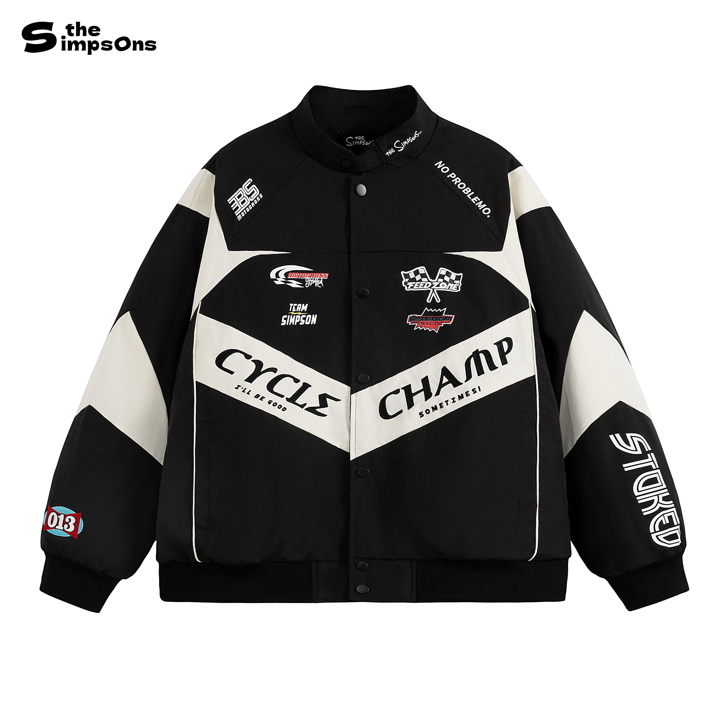 【侯明昊同款】辛普森一家赛车服外套秋冬情侣美式夹克加厚棉衣