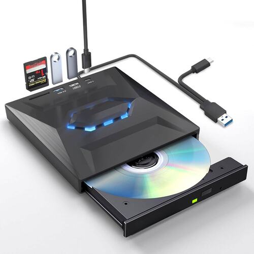 电脑专用多功能五合一外置光驱支持VCD/CD/DVD/EVD碟片读取和刻录