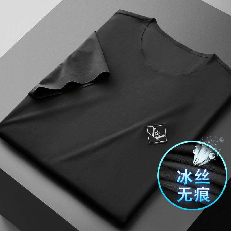 官方正品舒适感十足运动t恤男夏季冰丝男士短袖速干衣圆领健身休