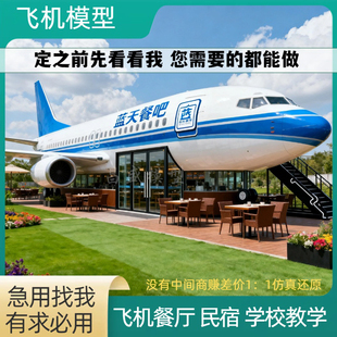 大型客机餐厅c919波音737民航飞机主题餐厅酒店网红打卡金属模型