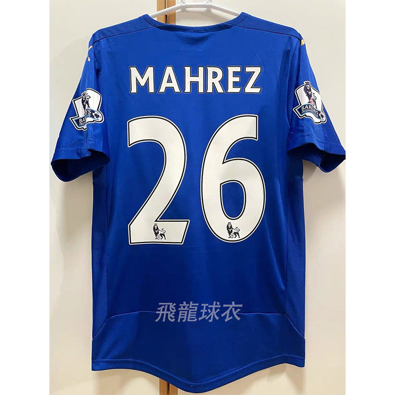 2015-16莱斯特城9号瓦尔迪26马赫雷斯14坎特冈崎慎司复古足球衣服