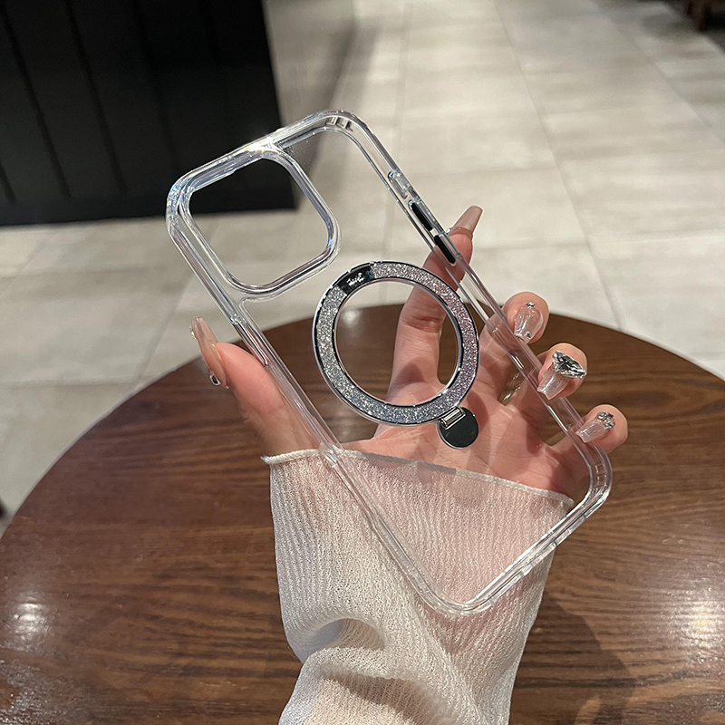 闪粉磁吸支架适用于苹果手机壳