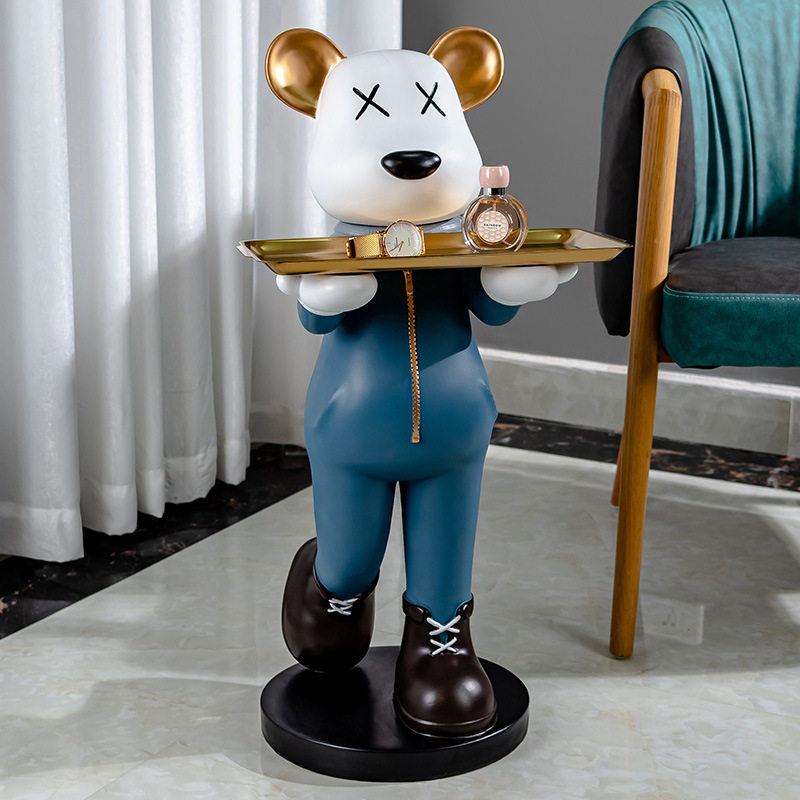 暴力熊大摆件客厅大型落地托盘装饰乔迁搬家礼物网红摆设