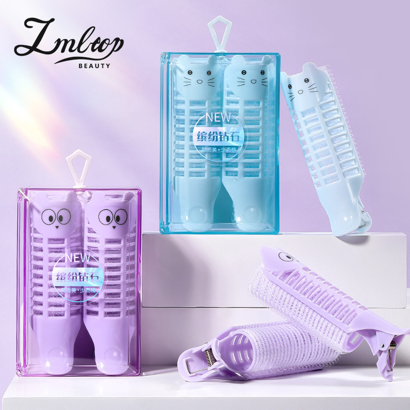 LMLTOP鸭嘴卷发夹2个装卡通可爱自粘卷发器空气刘海卷发夹SY132