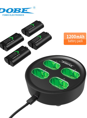 XboxseriesX/S无线手柄充电电池包ONE手柄四合一电池座充1200毫安