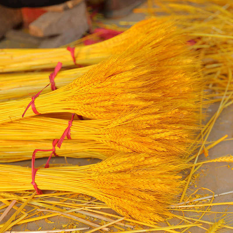 金麦穗干花束客厅装饰摆件开业黄金小麦花篮花桶插花摆件拍摄道具