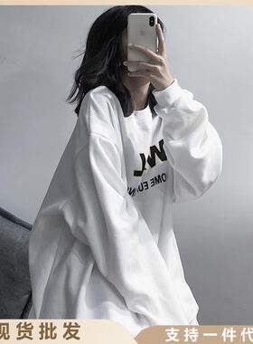 长袖卫衣女2025秋季新款韩版原宿风bf无帽薄款宽松学生外套ins潮